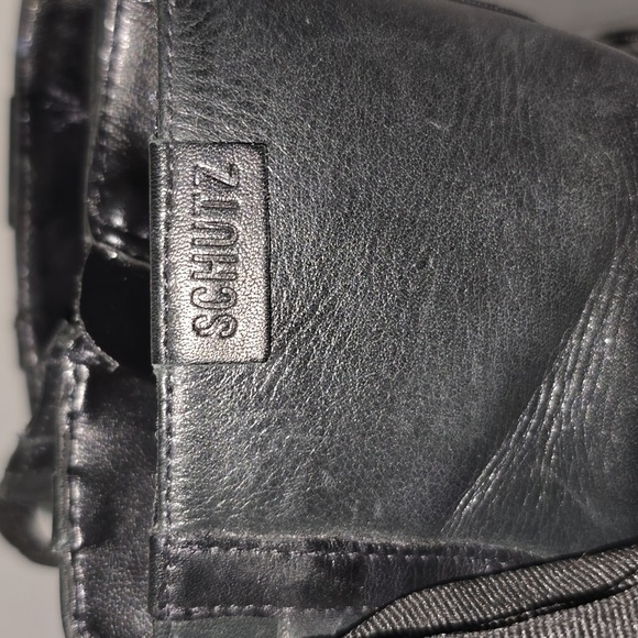 Schutz Kaile Black Leather Combat Boots Women 8 - Picture 4 of 15